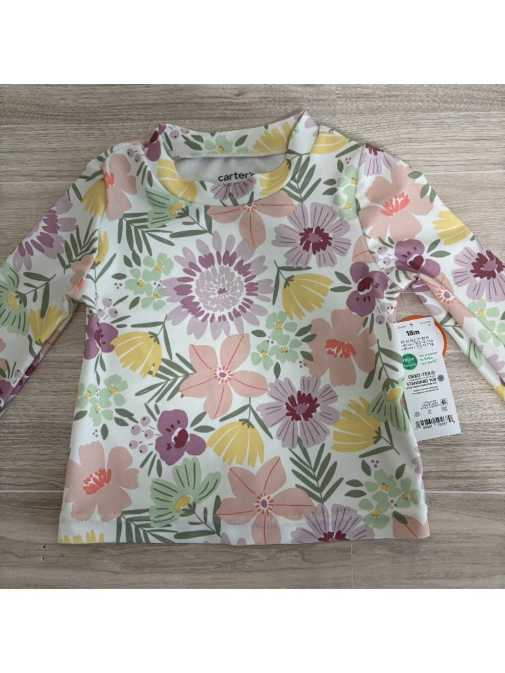Carters Floral UPF 50+ Protection Solar Long Sleeve Top